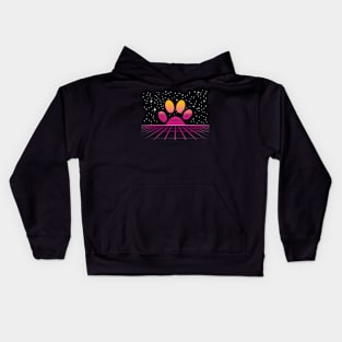 80's Sunset for Dog Lovers Kids Hoodie